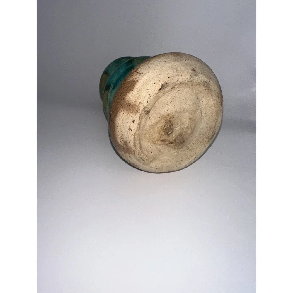 Glazed Pottery Vase Turquoise Pottery Unique Piece‎